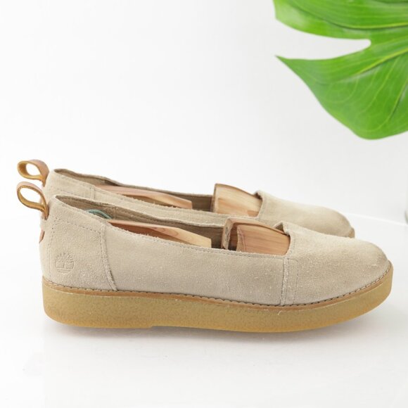 Timberland Women Paxton Hill Slip On Shoe Size 8 Tan Suede Crepe Platform Loafer - Picture 9 of 15